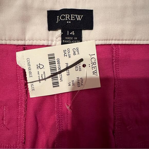 J. Crew Factory 5" Classic Chino Shorts in Soft Azalea Pink Sz 14 NEW - Picture 6 of 11